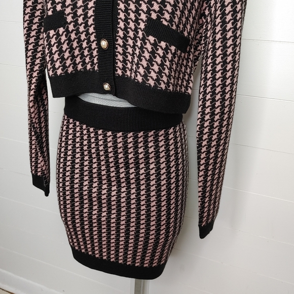 Majorelle Carrie houndstooth knit skirt set S - Picture 6 of 16